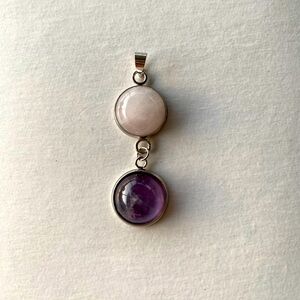 Double round crystal bezel pendant